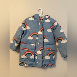 Mini Boden Blue Colorful Rainbow Patterned Jacket